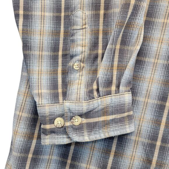 Carhartt Mens 3XLT Heavy-duty Gray Tan Plaid Flannel Work Shirt Big And Tall - Picture 5 of 10